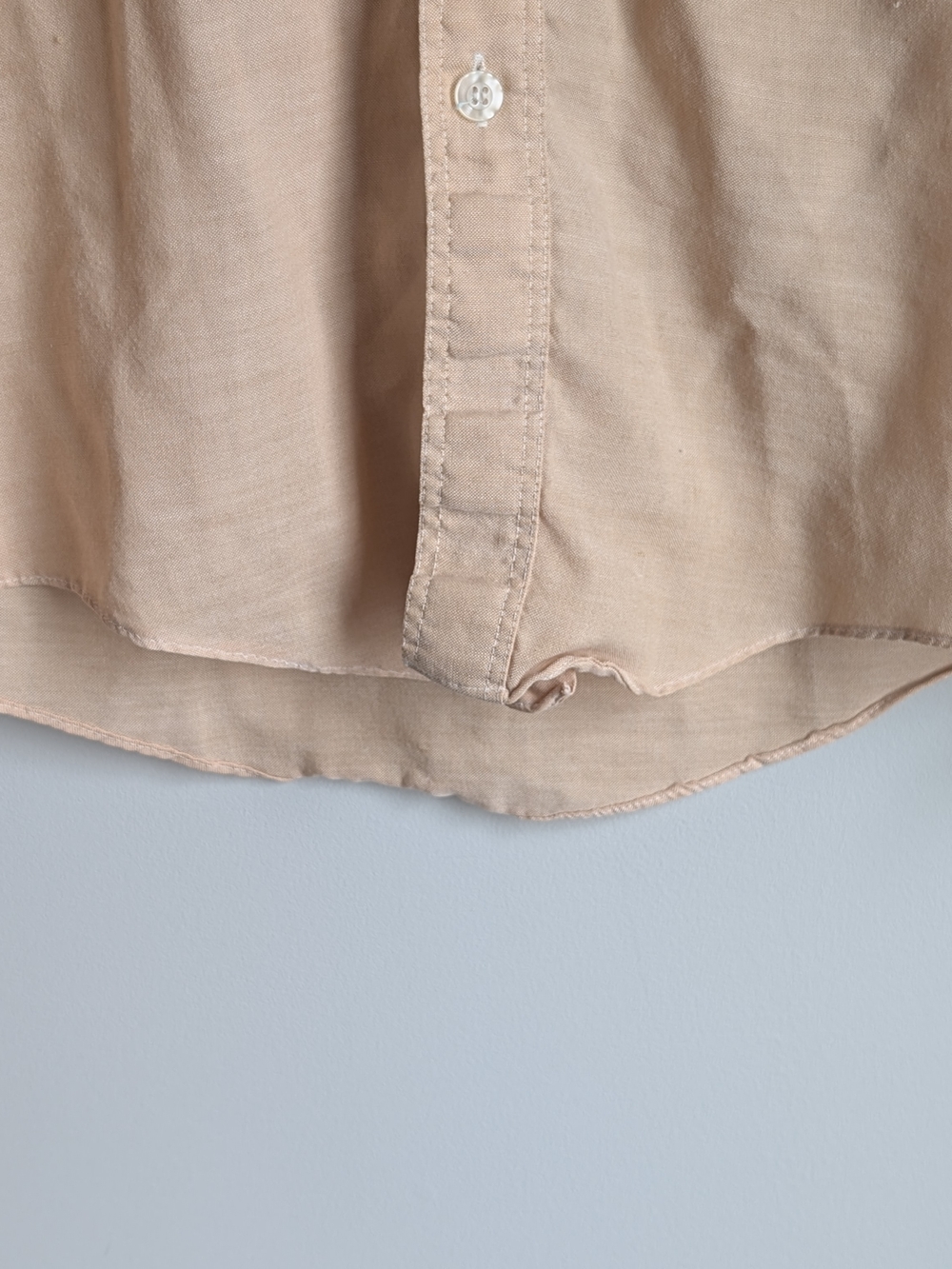 VTG 70s JCPenney MW Shirt Mens Medium Tan Butterfly Collar Contrast Disco Boho - Picture 6 of 15